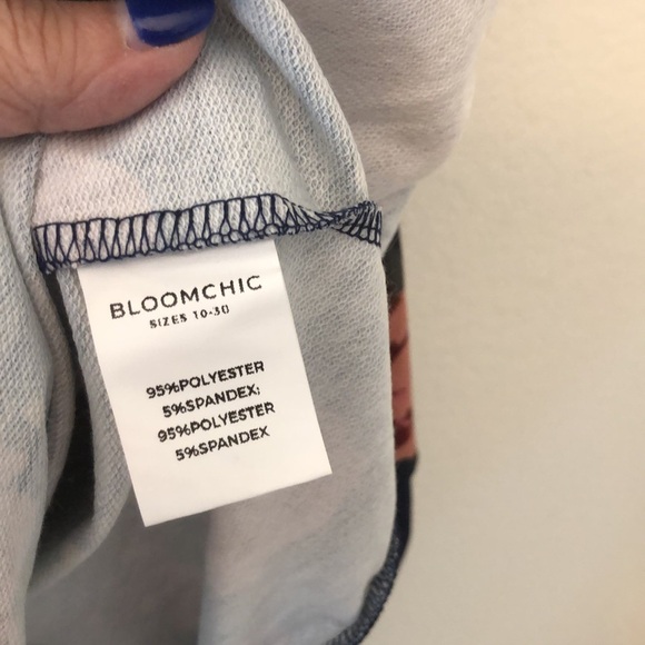 BLOOMCHIC NAVY BLUE FLORAL SWEATSHIRT NWT SIZE 18-20 - Picture 10 of 10